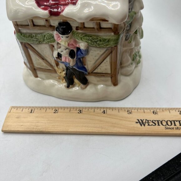 Fitz & Floyd a Dickens Christmas Candy Box & Lid FF Porcelain 1988 - Picture 10 of 11